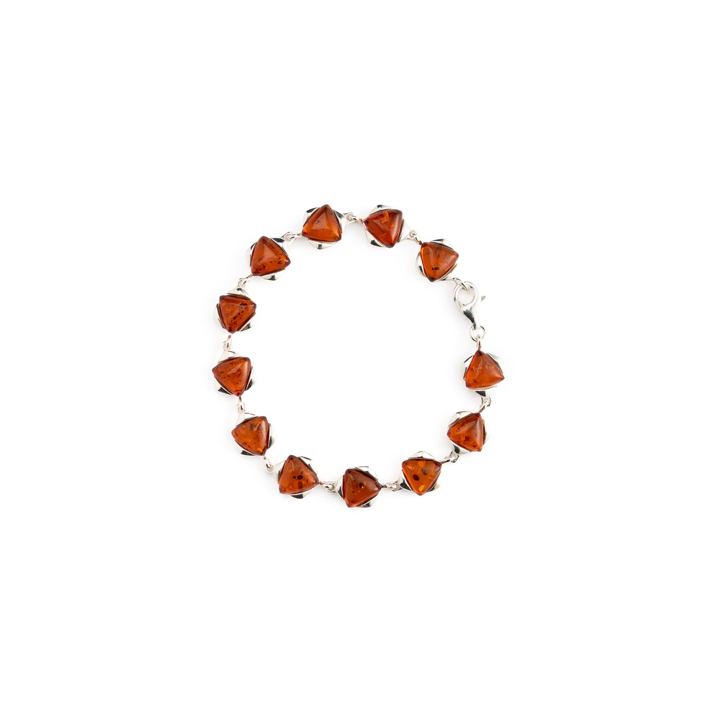 Bracciale in Ambra Cognac a Piramidi