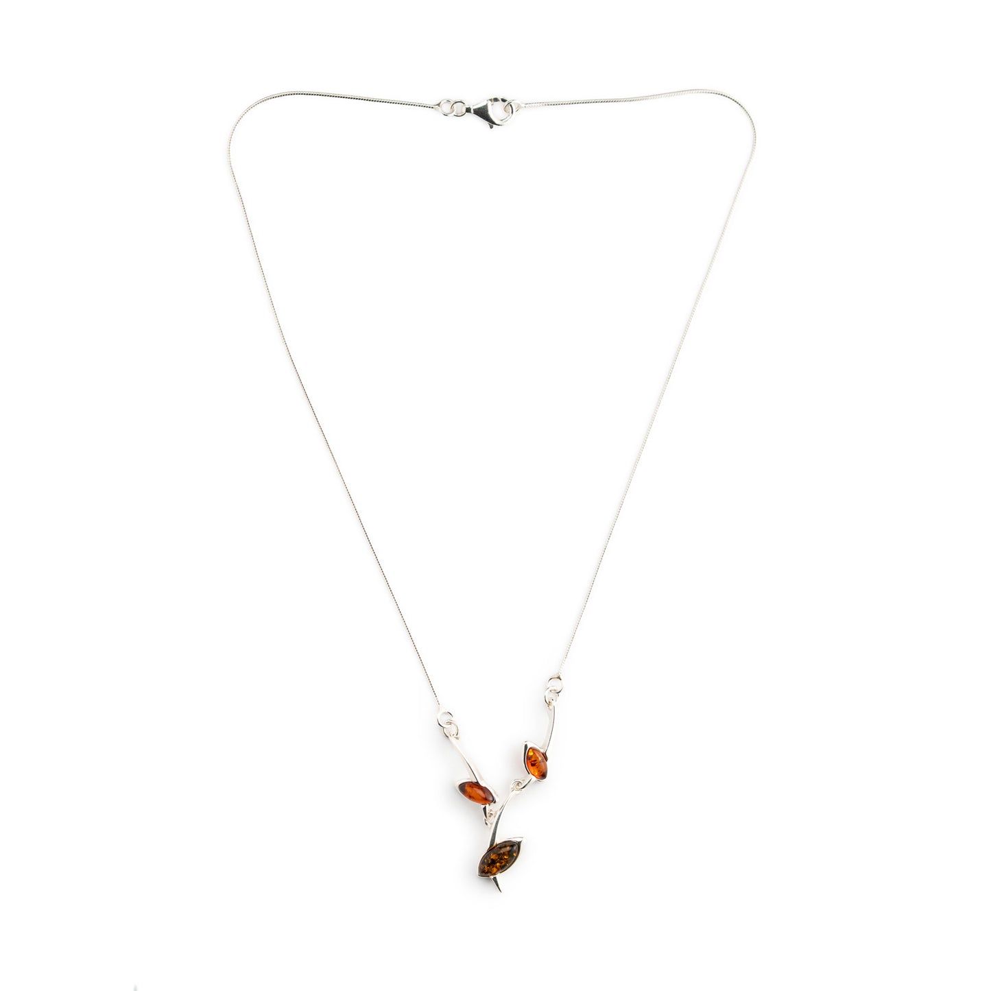 Collana Ramo in Ambra Cognac e Argento