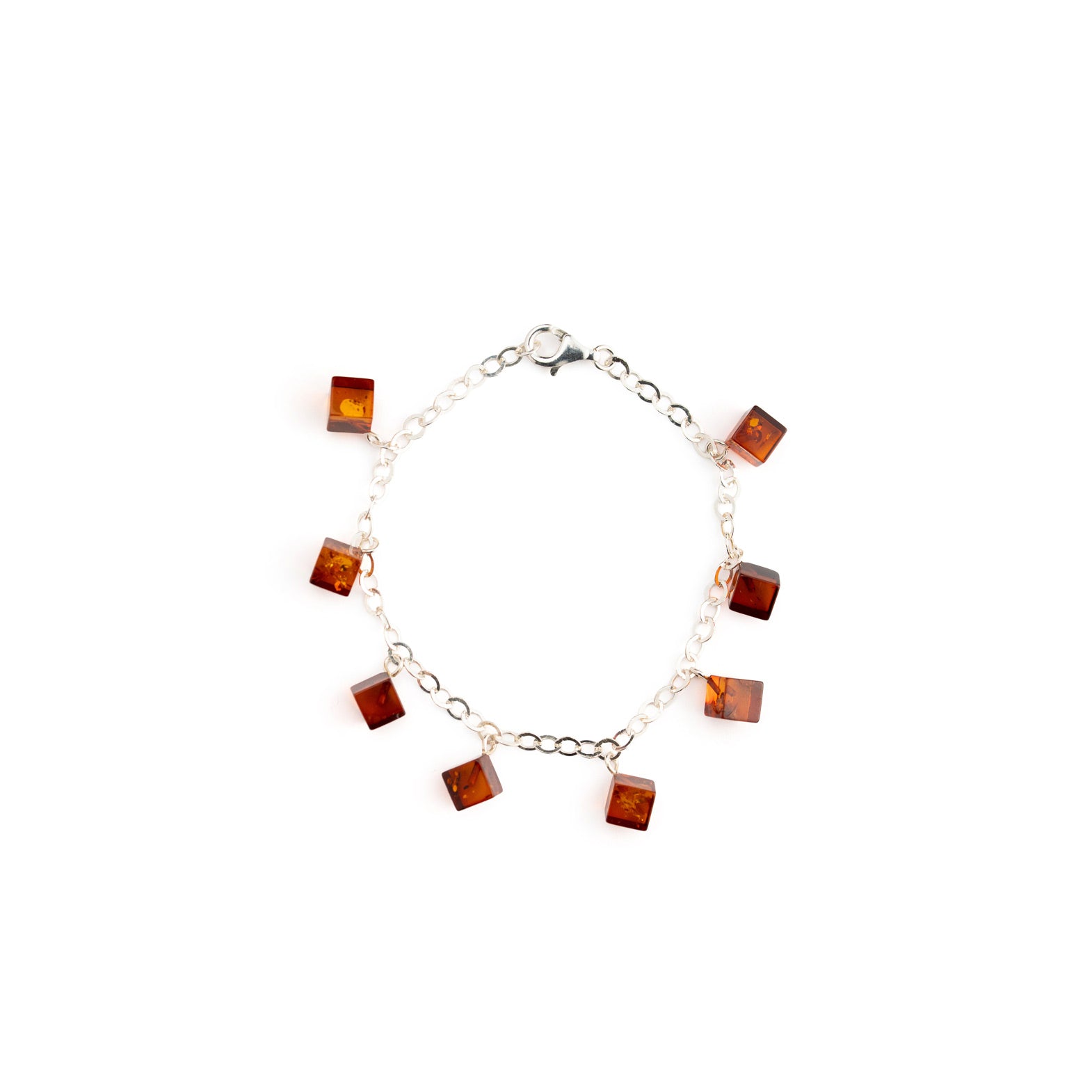 Bracciale Charms con Cubetti di Ambra Cognac