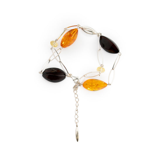 Bracciale Navette d’Ambra & Cristalli – regolabile