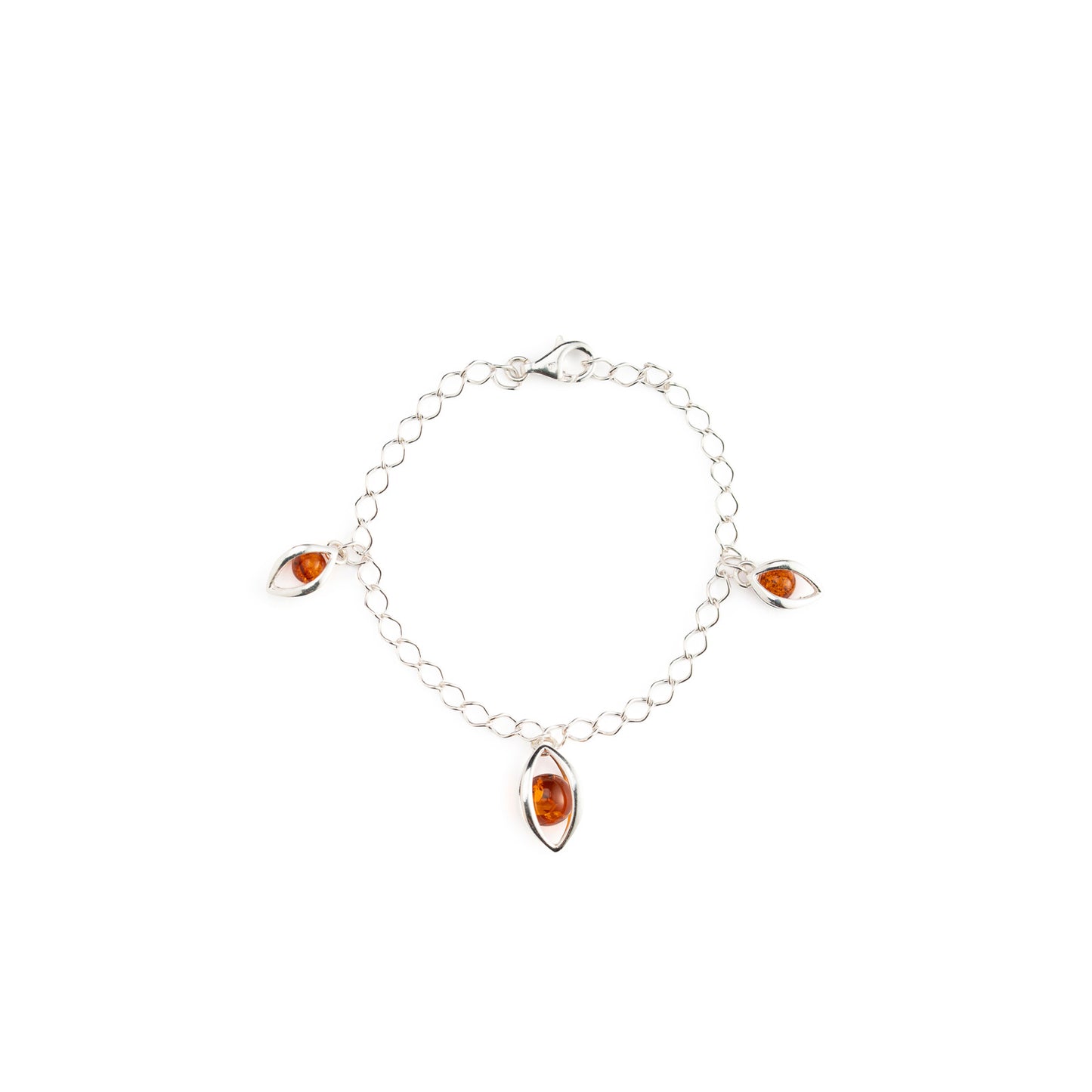 Bracciale con Charms in Ambra Cognac Navette